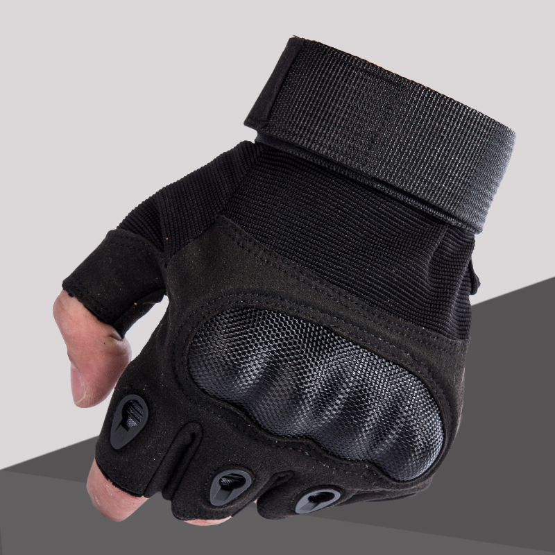 Tactical Half-Finger Gloves Outdoor Cycling Sports Performance Super Fiber Non-Slip Wear-Resistant Fitness Military Fan Field Gloves