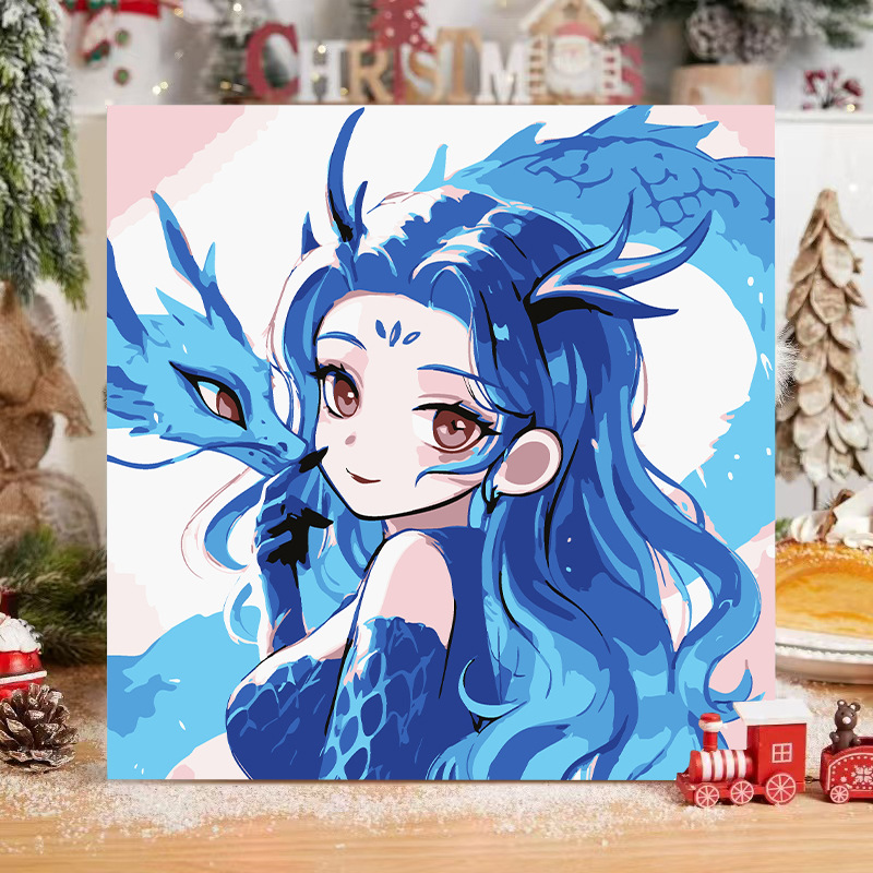 Picture of The child prodigy of Naohai diy digital oil painting manual coloring animation Ao C Naozha oil painting decorative painting