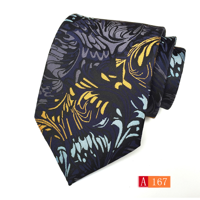 Picture of Source manufacturers polyester jacquard material men's tie big flower spike fashion tie in stock wholesale