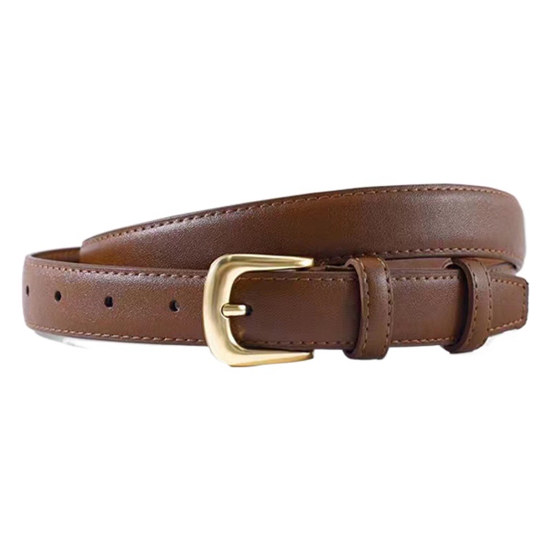 Women's Genuine Leather Versatile Belt 2023 New Style Belt with Pin Buckle Fashion Decorative Jeans Belt Simple Cowhide