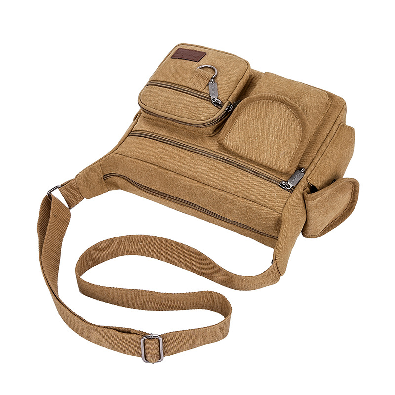 Picture of Canvas Bag Men's shoulder bag casual trendy men's bag Express Men's bag outdoor backpack large capacity crossbody shoulder bag