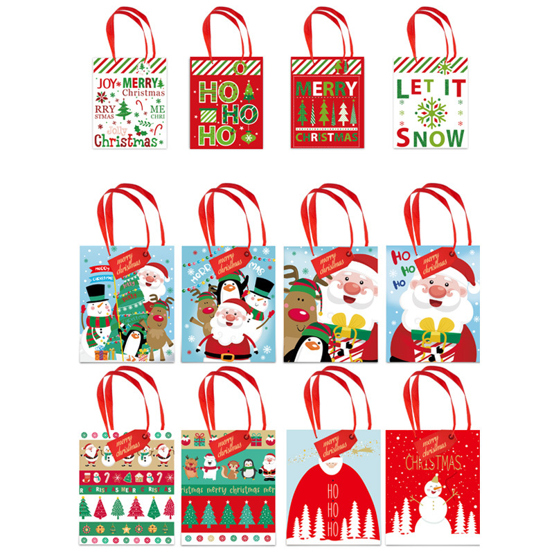 Cross-Border Paper Handbag Christmas Hot Stamping Gift Bag