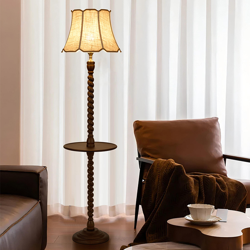 Picture of Grand View Garden Antique Floor Lamp Storage Integrated Lamps Retro American Sofa Floor Lamp Living Room High-Level Sense