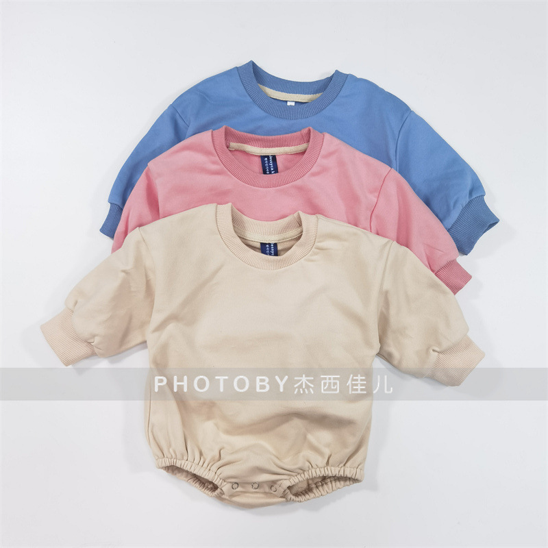 Korean-style Ins Infant Autumn New Long-sleeved Jumpsuit Baby's Neutral Western-style Casual Tray Sweatshirt Climbing Suit