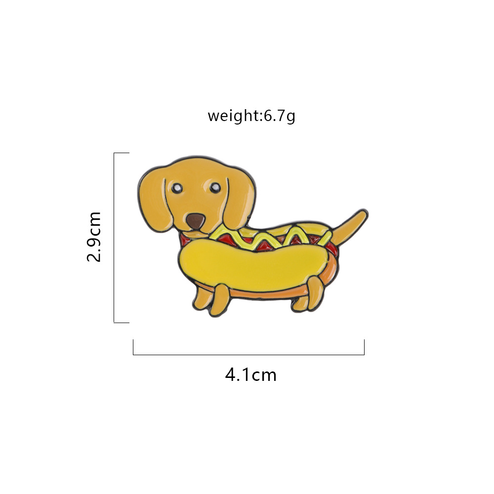 Picture of Cartoon Cute Student Brooch Backpack Collar Sloth Bread Hedgehog Elephant Badge Enamel Animal Pin