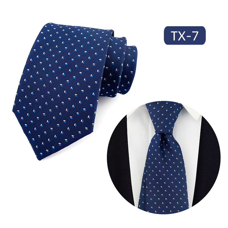 Picture of in stock wholesale men's tie jacquard yarn-dyed fabric small floral pattern business casual wedding groom tie