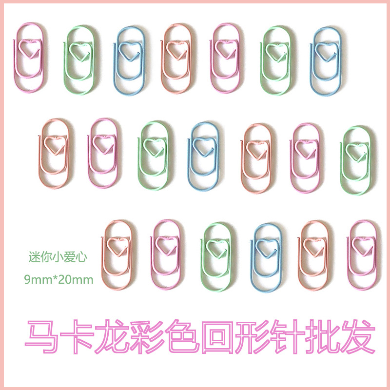 Love clip macaroon color paper clip creative mini heart-shaped flower card paper clip bouquet flower shop