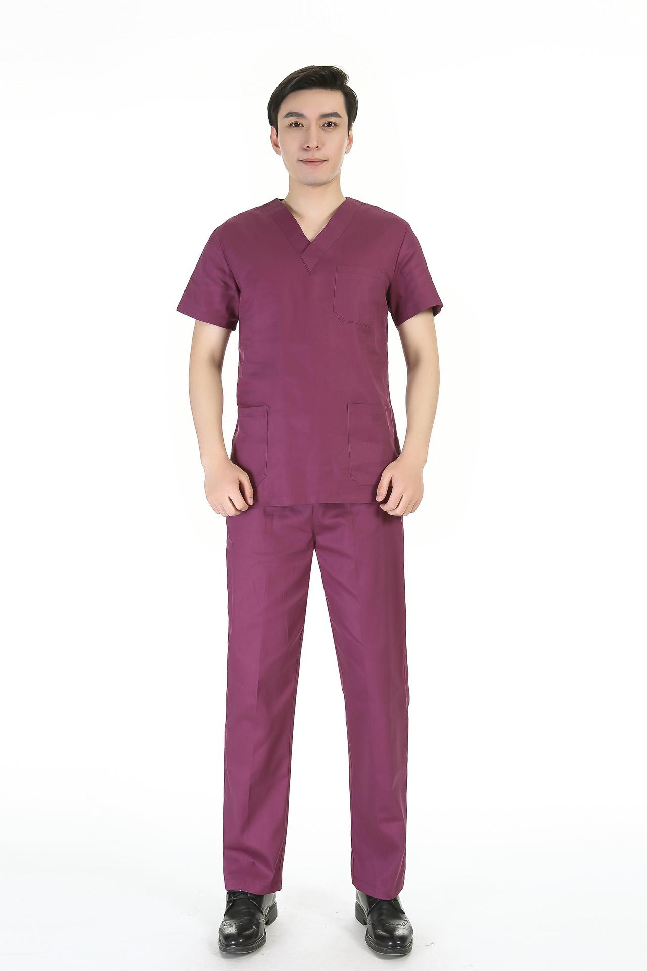 Picture of Women's Two-Piece Scrub Suit for Hospital Nurses, Doctors, Short-Sleeve Beauty Salon Workwear, Surgical Gown, Sweat-Absorbent