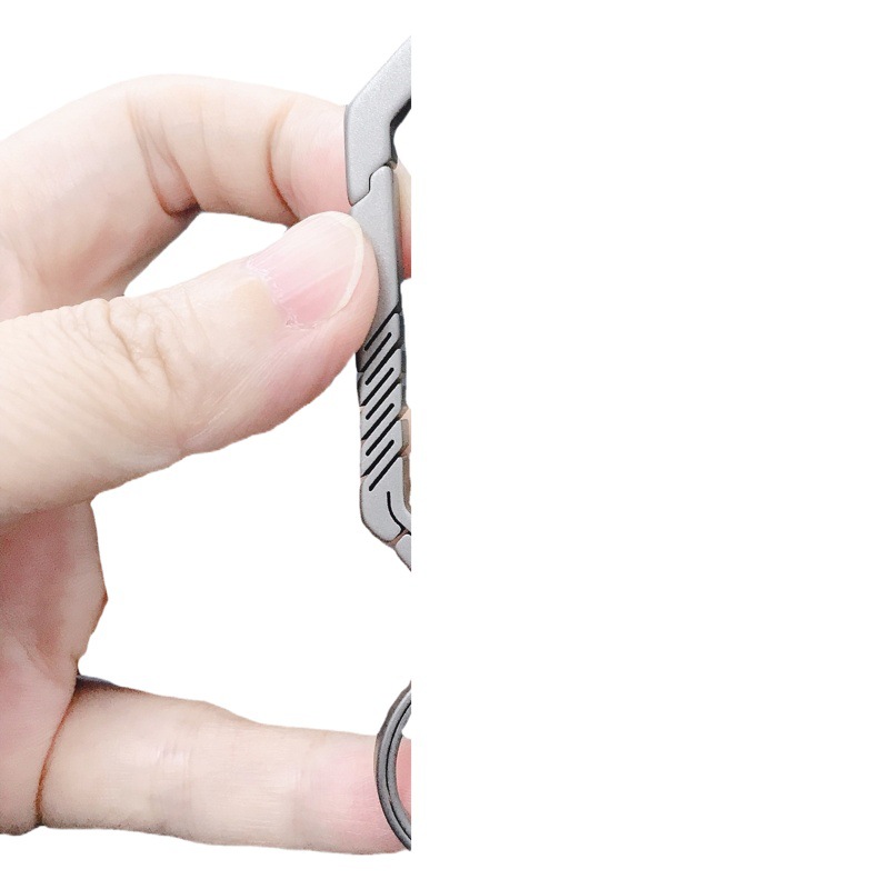 Titanium Alloy Keychain, Double-Sided, High-Elastic Sheet, Rust-Free, Ultra-Light, Belt Clip, Convenient for Trousers and Bags