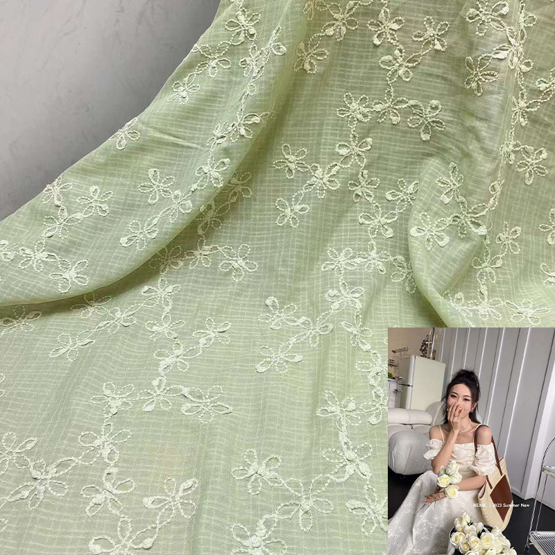 Xiaojun Textile Computer Mesh Embroidered Printed Fabric Fashion Fabric Children's Wear Fabric Dress Hanfu Fabric