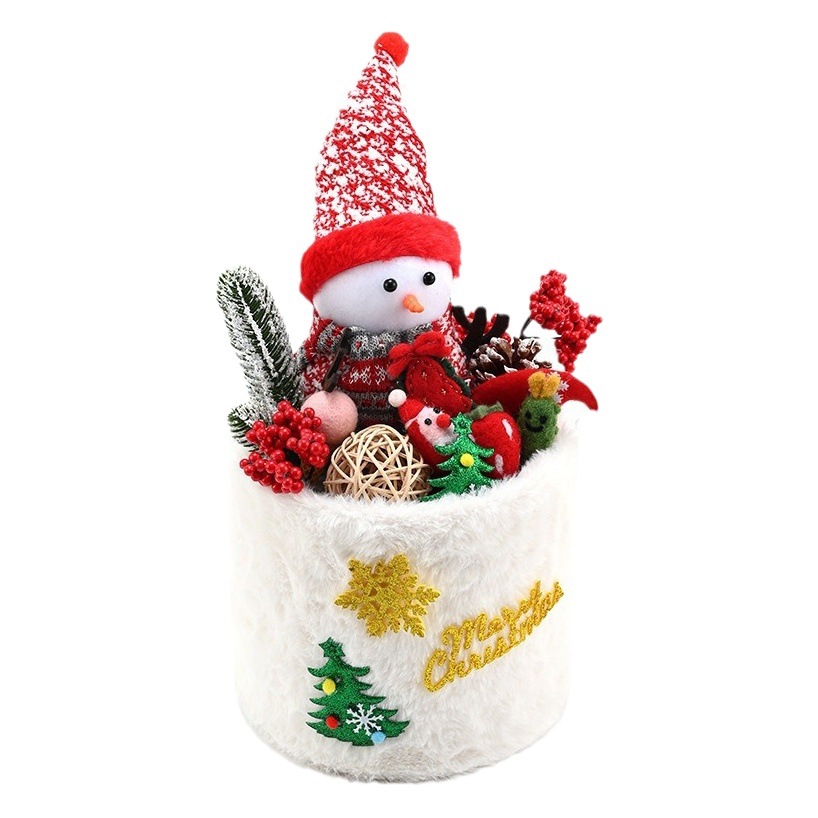 Snowman Hug Bucket Christmas Gift Gift Snowman Doll Flower Shop Materials DIY Material Package Wholesale Snowman