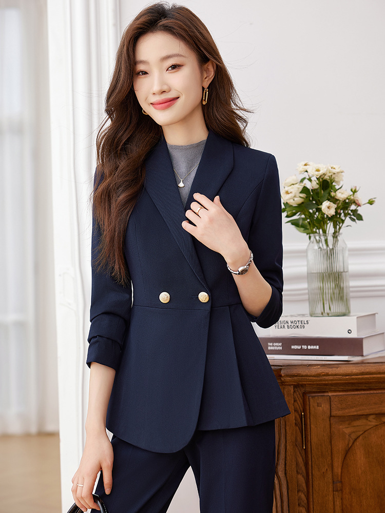 Picture of Black Small Suit Jacket Women's 2023 New Spring and Autumn High-grade Professional Two-piece Suit Elegant Casual Suit