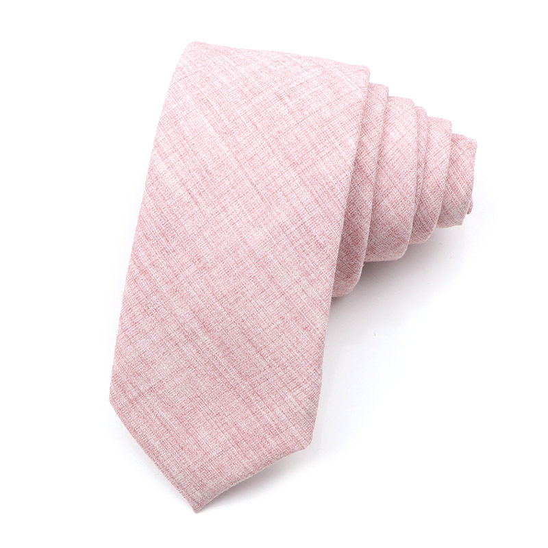 Picture of Cotton and linen tie men's tie casual fashion tie 18 color 6cm ultra narrow tie spot