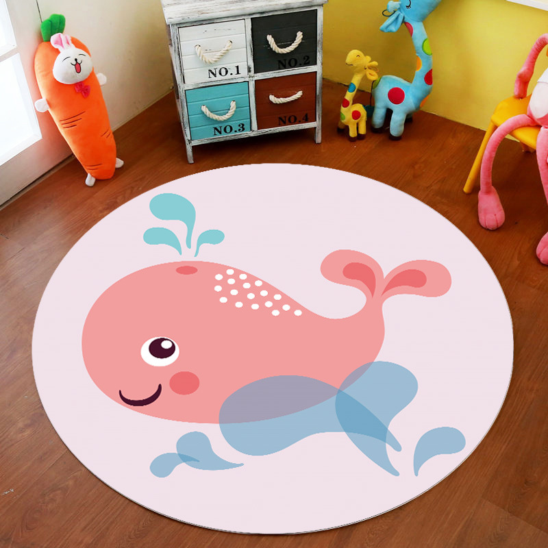 Picture of Cross-Border Cartoon Round Carpet Bedroom Cute Full Bedside Mat Thickened Crystal Velvet Children's Floor Mat Room Carpet