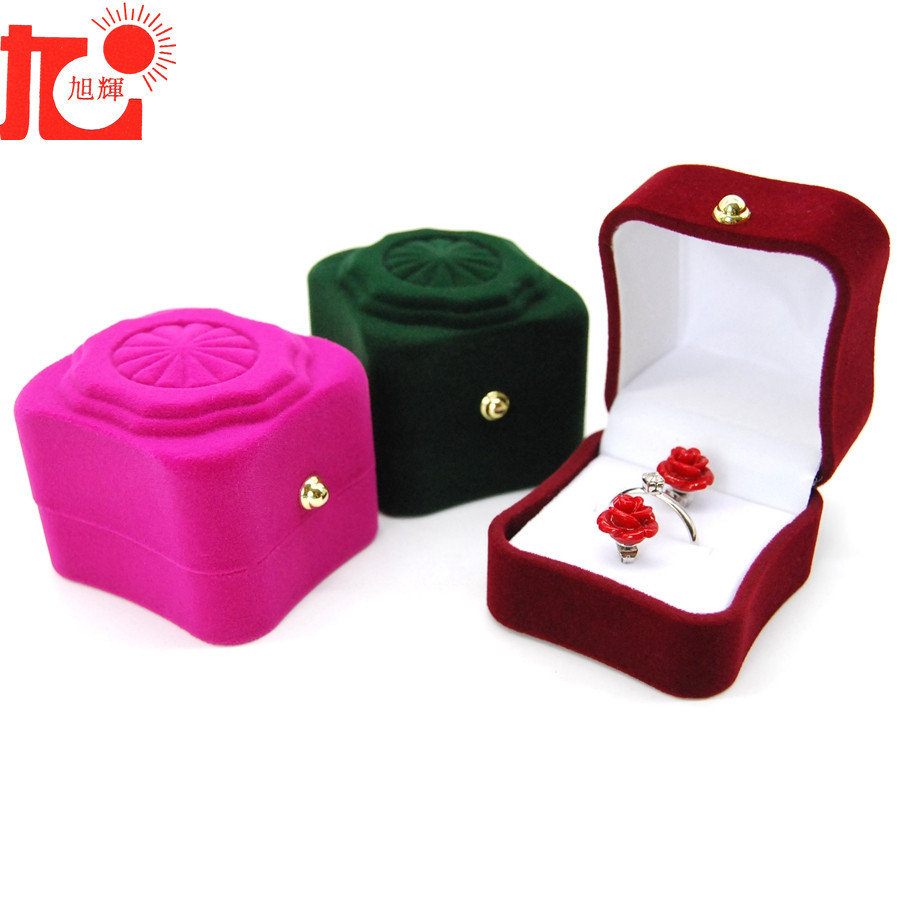 Factory stock Korean jewelry box earring box flocking jewelry box jewelry box jewelry box ring box velvet box