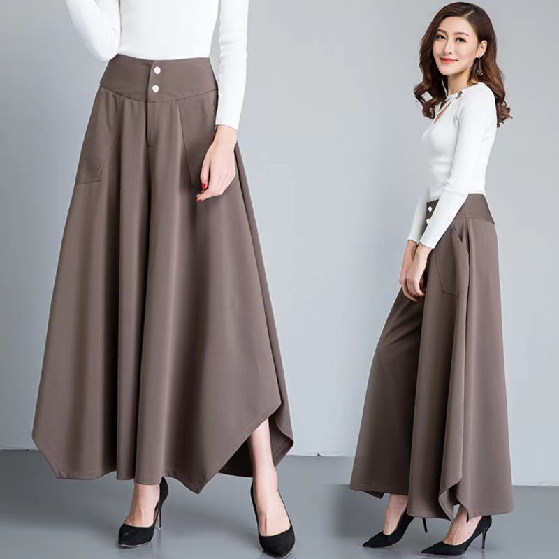 Large Size Irregular Wide Leg Pants Women's Spring and Summer 2022 Korean Style High Waist Pendant Casual Loose Square Dance Culottes