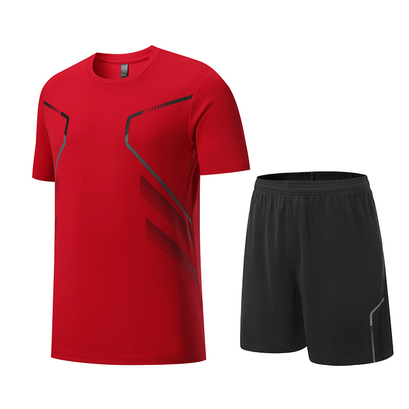 Picture of Quick-Drying Short-Sleeved Men's Ice-Feel Summer Sports Suit, Loose and Breathable Casual Versatile Fitness Sportswear