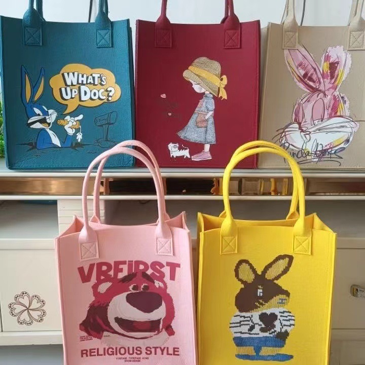 New thickened felt bag large capacity printing all-match felt bag handbag customizable printed logo