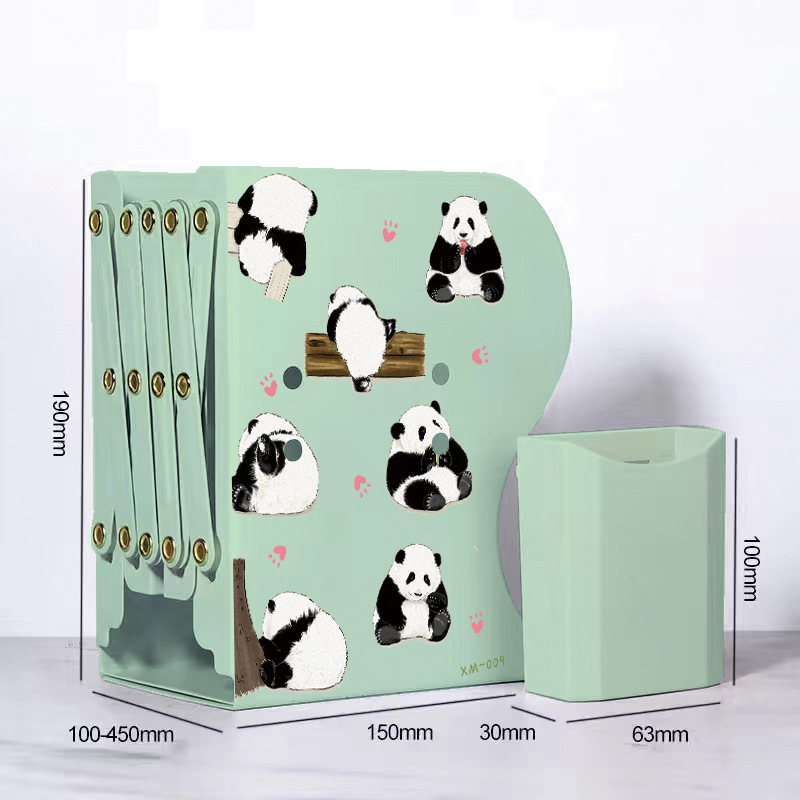 Picture of Bookshelf large capacity thickened simple fixed Book student desk storage rack with pen holder retractable book stand batch