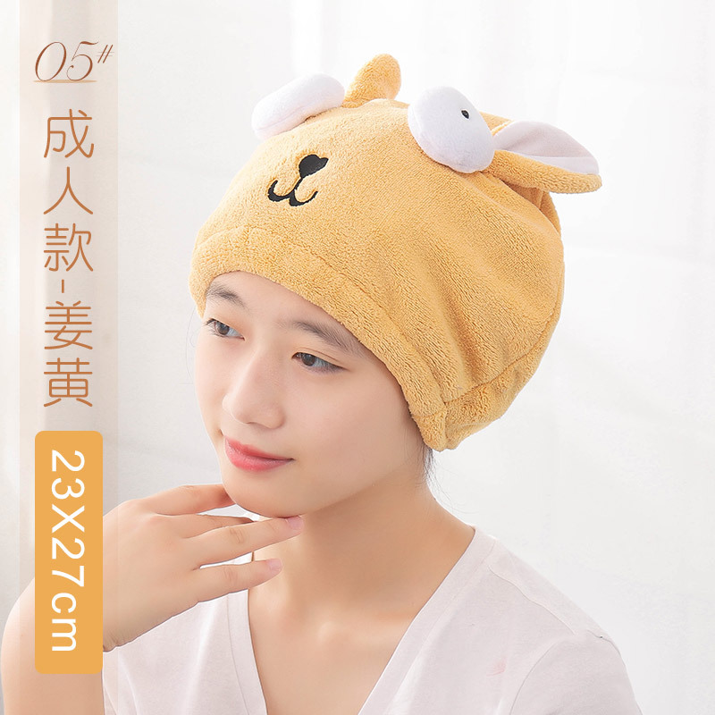 Picture of Creative hair drying towel shower cap cute cartoon coral fleece headscarf hair towel absorbent quick-drying hair drying cap for women