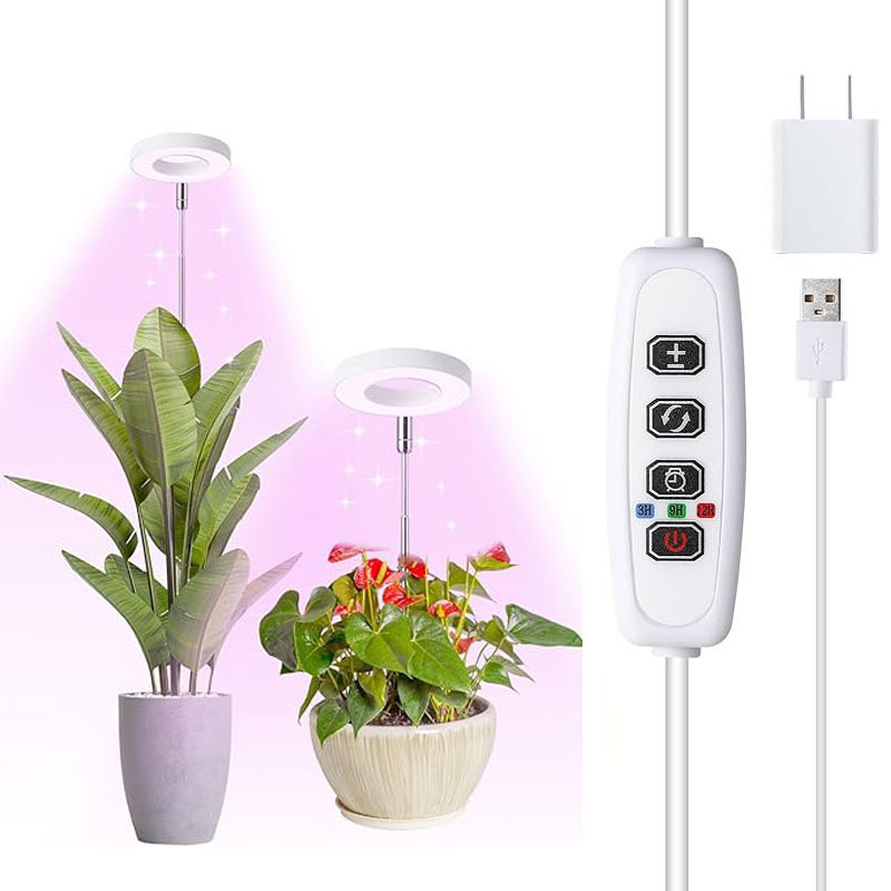 Full spectrum plant lamp with transparent base dual-purpose mode can be equipped with European gauge adapter 5V 1A Amazon hot sale