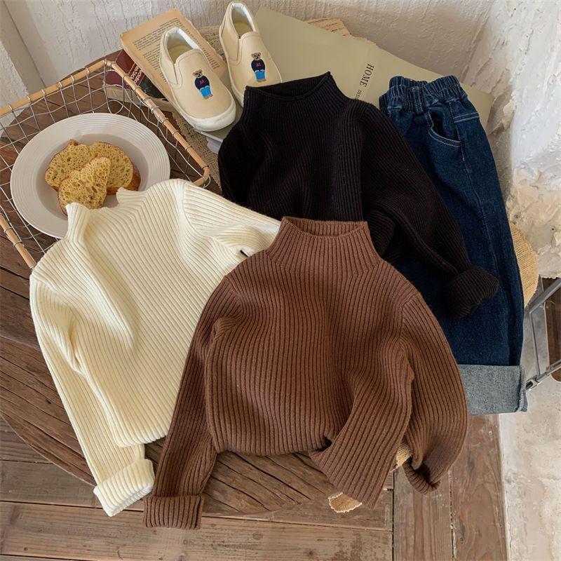 Picture of Fashion Children's Half-turtleneck Sweater Autumn and Winter One-piece Velvet Sweater for Boys and Girls Baby's fleece-lined Thickened Base Shirt