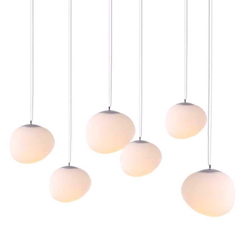 Nordic Creative Glass Chandelier Simple Living Room Dining Room Children's Bedroom Creative Danish Designer Pebble Chandelier