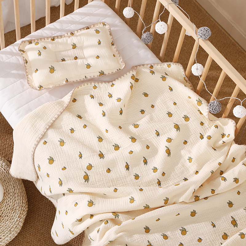 Picture of Baby Pillow Newborn Baby Pillow Shaped Pillow Anti-Eccentric Head Four-Season Universal Printed Gauze Summer Manufacturer Wholesale