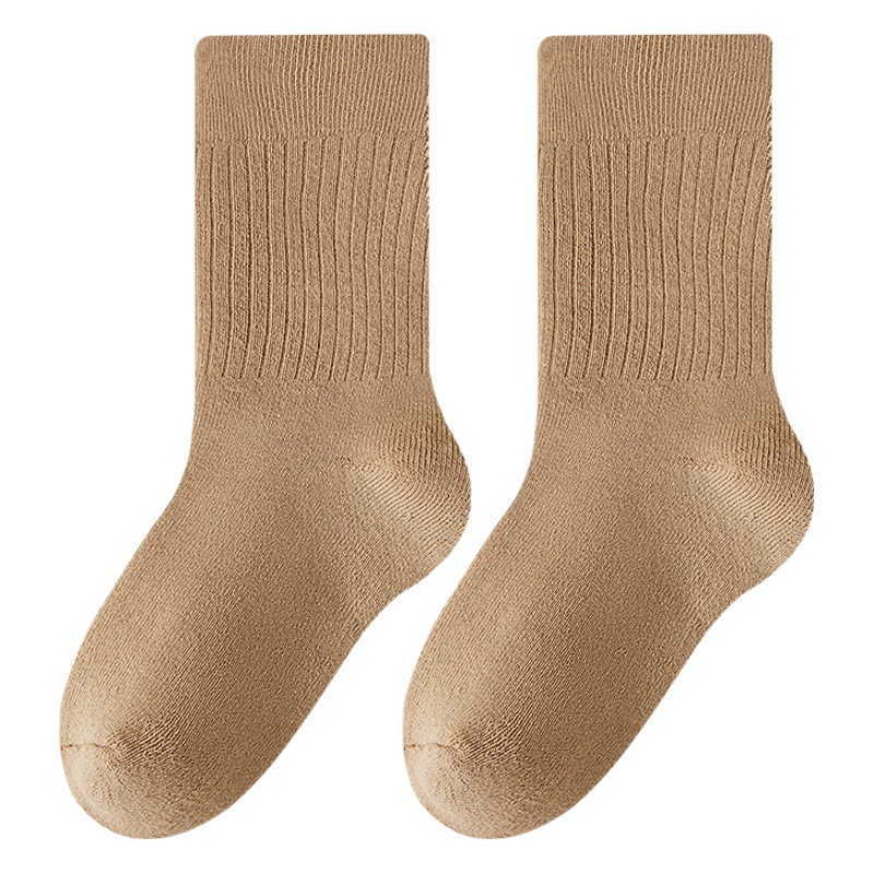 Confinement socks children's socks fleece-lined thickened autumn and winter pure cotton warm baby winter mid-calf socks towel socks cotton socks