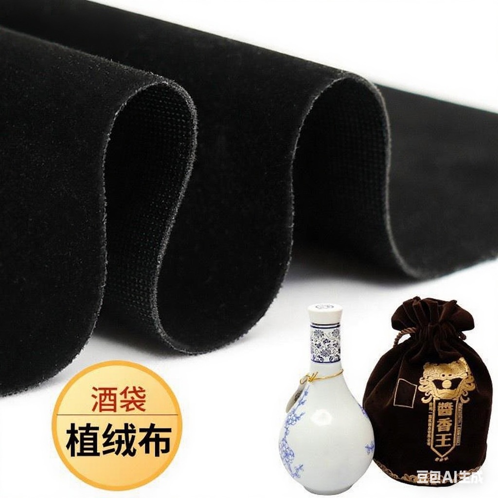 Picture of Flocking cloth manufacturers knitted bottom short plush fabric packaging gift box lined with black flannel self-adhesive flannel in stock wholesale