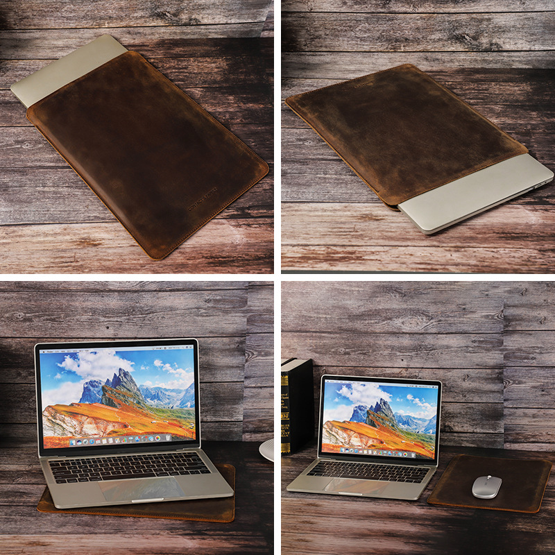 Picture of macbook Pro Cowhide Protective Case for Apple Laptop Air 13.3 Inch Genuine Leather Sleeve
