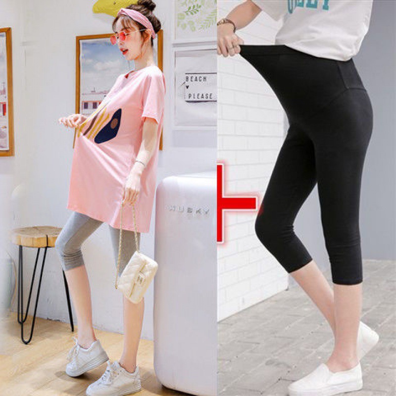 Picture of in stock 2024 spring and summer pregnant women fashion suit new loose summer long short sleeve clothing two-piece top