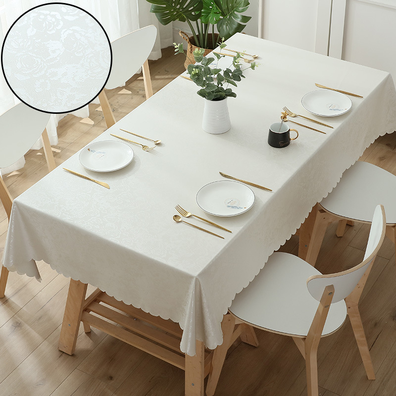 Picture of European-style Waterproof Tablecloth Table and Chair Oil-proof Hotel Restaurant Household Rectangular Jacquard PU Anti-scald Wash-free