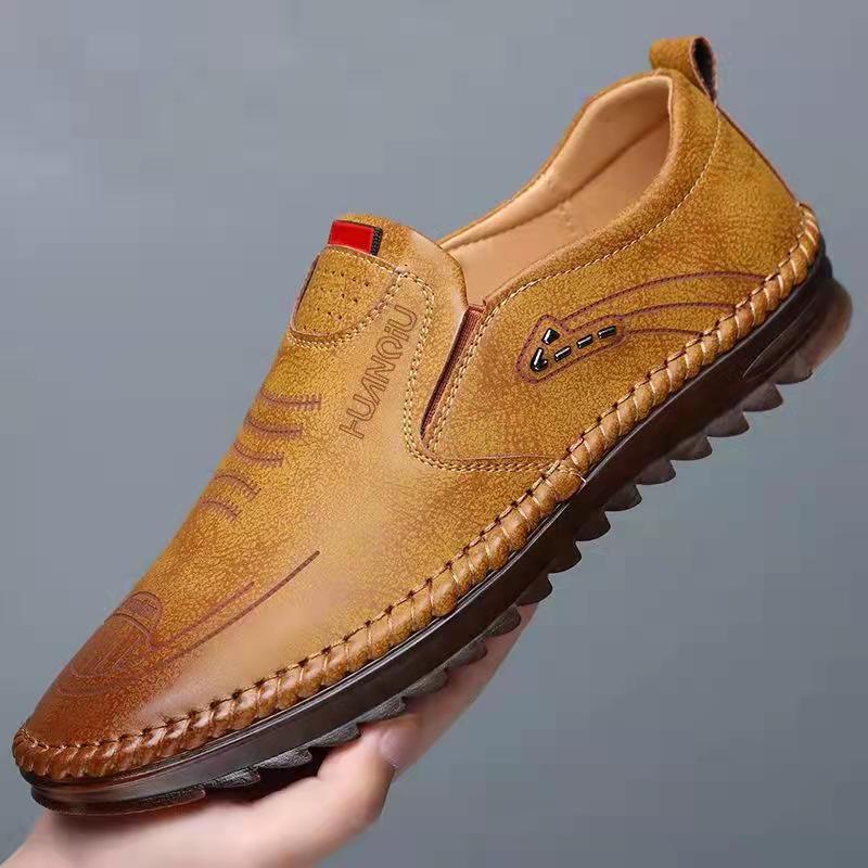 Picture of Men's leather shoes [single net same style] 2025 summer men's fashion soft leather casual soft sole wear-resistant beanie men's shoes