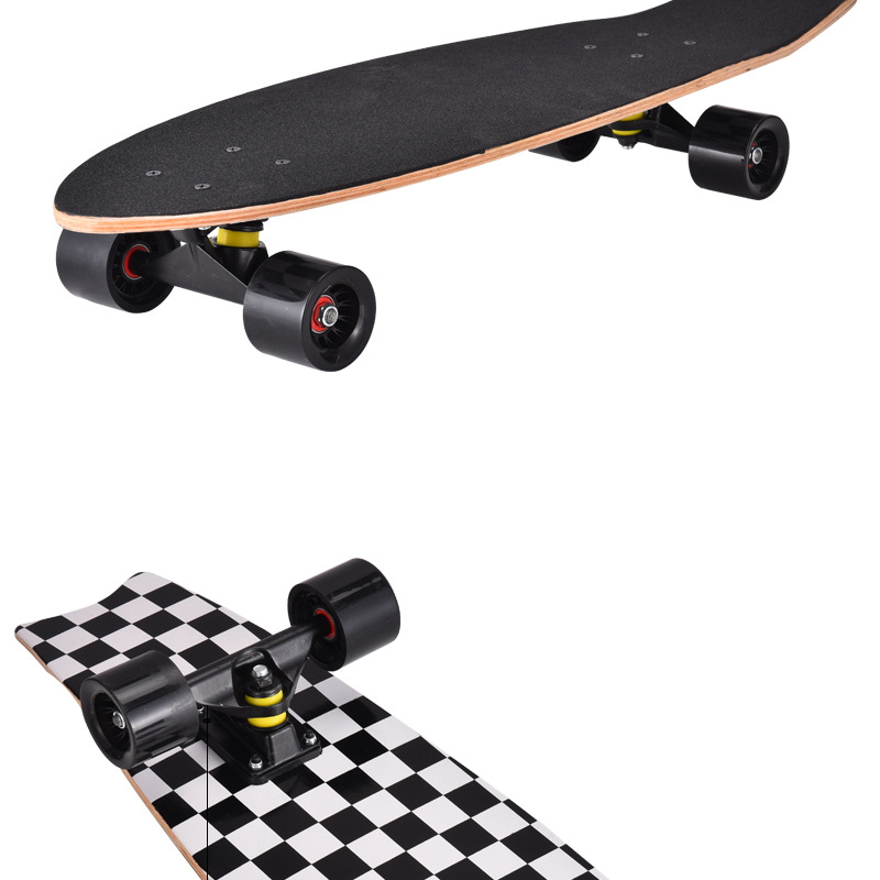 Picture of 28 inch maple small fish Board children Brush Street road beginners four-wheel skateboard single rocker skateboard