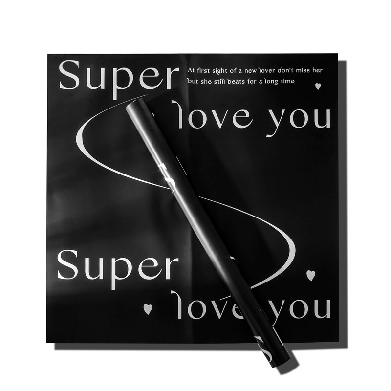 Picture of New love you wrapping paper waterproof English wrapping paper small fragrant wind round bouquet paper handmade diy material batch