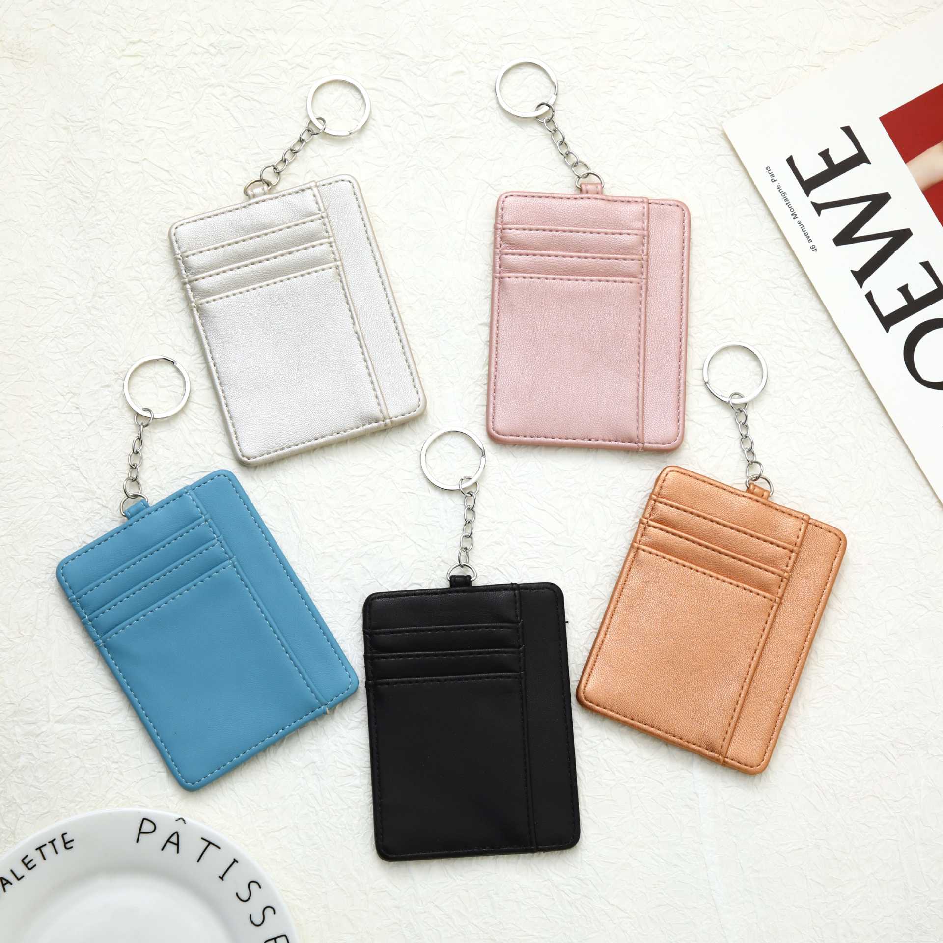 Picture of Cross-border Card Bag Ins Women's Advanced Sense Multi-card Small Bag PU Zipper Wallet Convenient Key Bag Card Case Bag