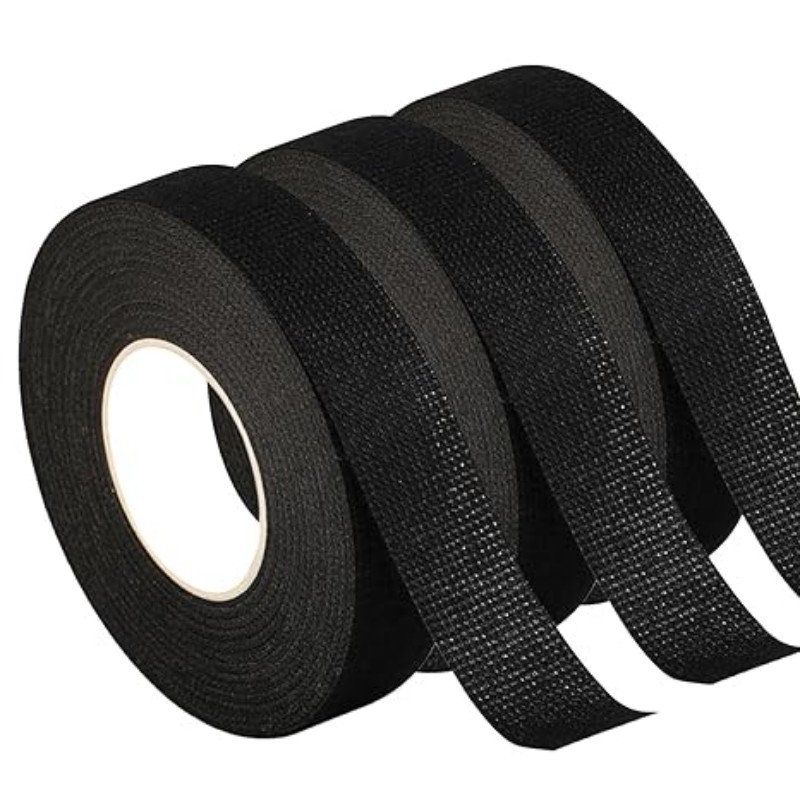 Black Automotive Wiring Harness Velvet Tape Waterproof Non-Woven Fabric Line Insulation Audio Noise Reduction Polyester Wrapping High Temperature Resistant