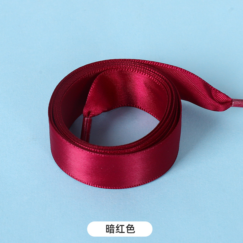 Picture of Silk shoelaces flat lace satin webbing sports small white shoes shoelaces color silk shoelaces 2cm wholesale
