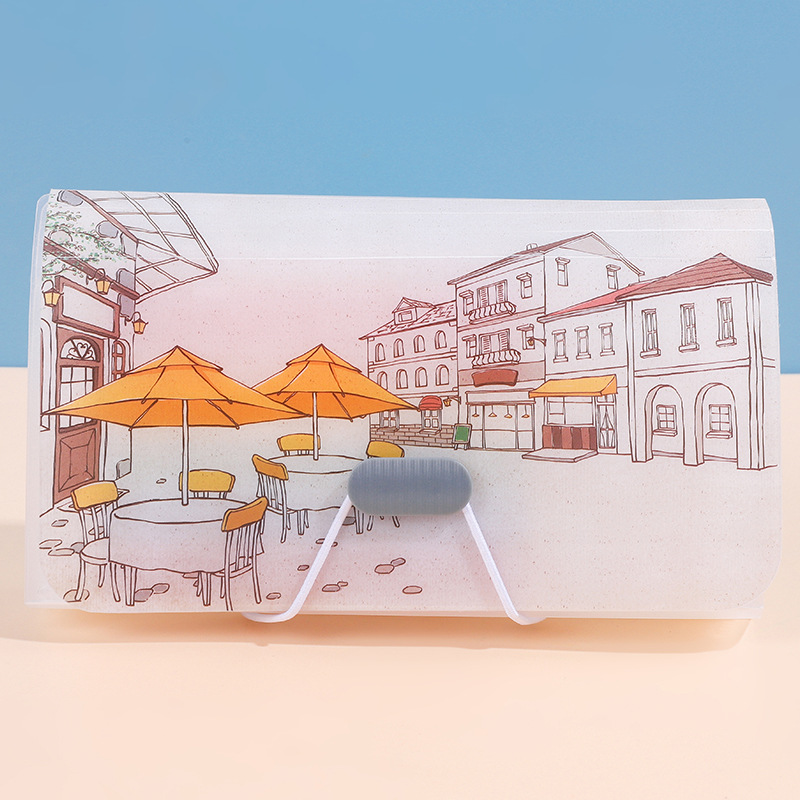 Picture of Rainbow organ bag folder file clip plastic rope bundle office A6 mini bill bag 13 storage clip wholesale