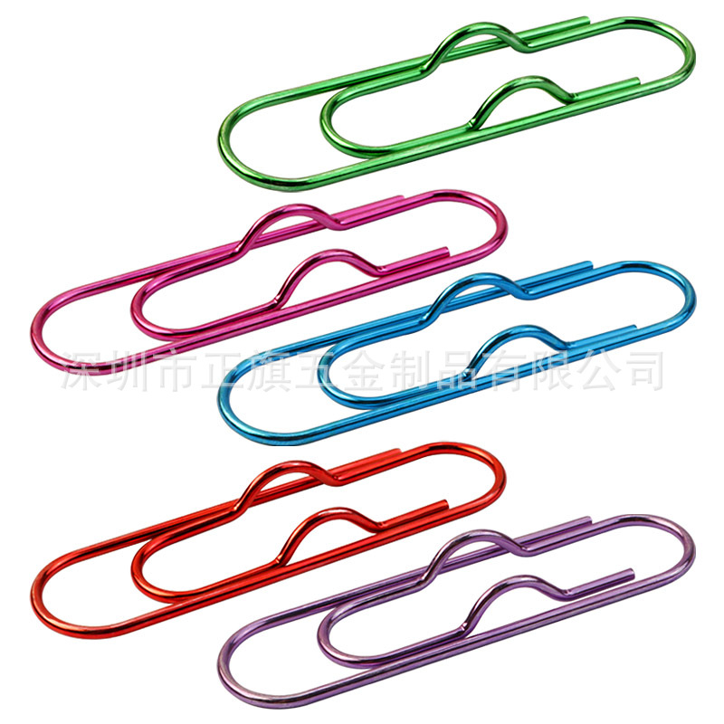 Nine-color metal bookmark paper clip type pencil clip paper clip needle paper clip type pen clip pen card pen device in stock
