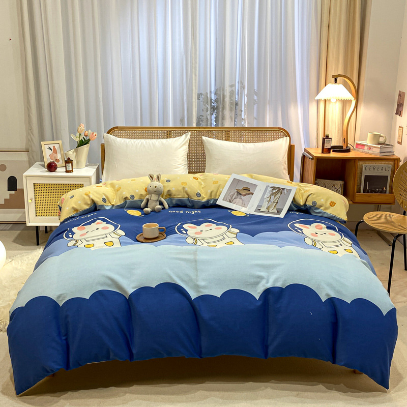 Picture of Cotton brushed duvet cover single piece modern simple single double dormitory thickened quilt cover pure cotton duvet cover single piece