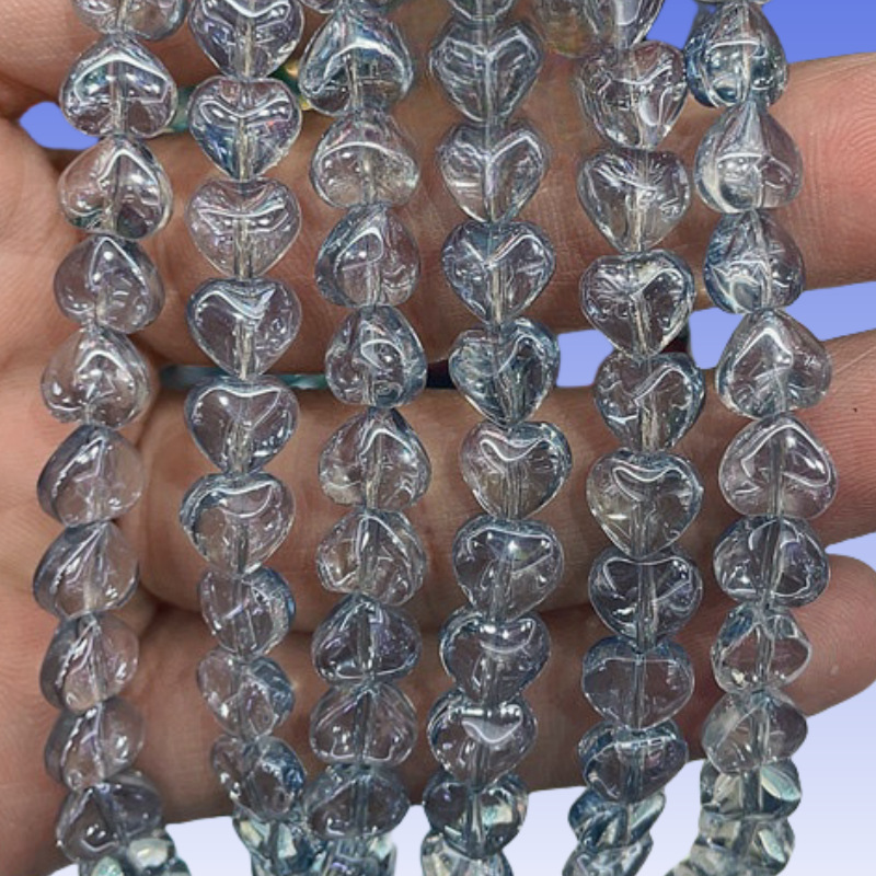 Picture of 8mm smooth peach heart glass crystal beads diy jewelry accessories clothing accessories