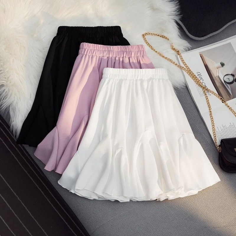 Fishtail Pleated Skirt 2025 New Spring and Summer High-Waisted Slim Short Skirt Petite Versatile A-Line Skirt Tutu Skirt