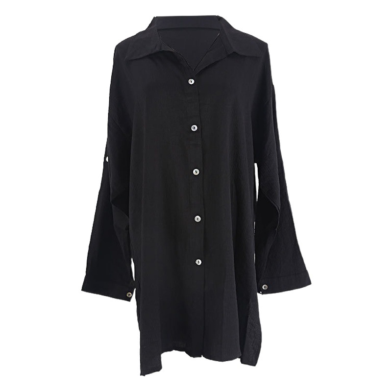 New Chiffon Zou Shirt-Style Cardigan Beach Jacket Vacation Sun Protection Clothing Bikini Cover-Up Swimsuit with Cardigan