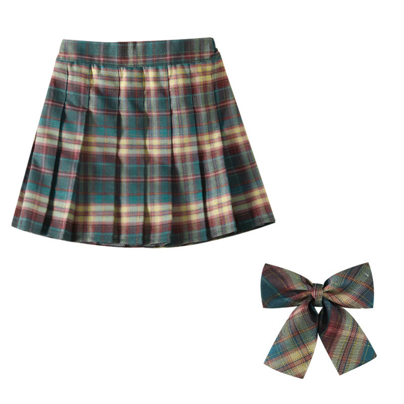 Picture of Girls' skirt children's clothing Korean style new preppy style children's short skirt class clothes plaid skirt medium and large children's pleated skirt