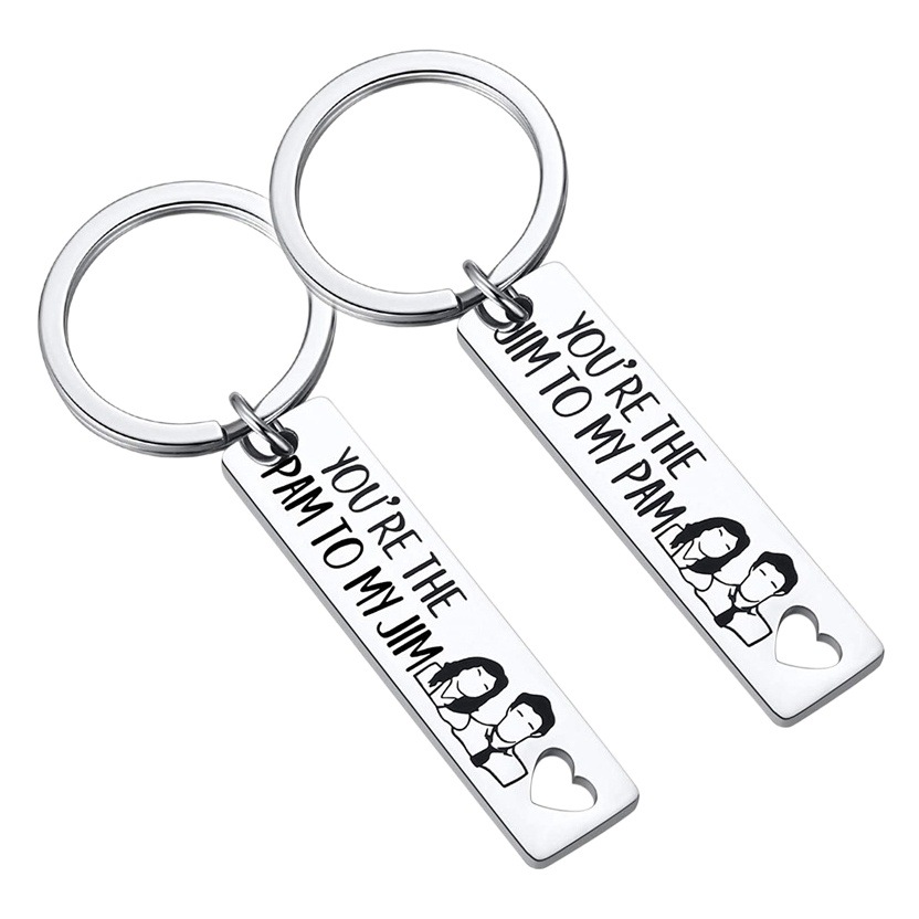 you are the jim to my pam Couple Birthday Valentine Christmas Gift Stainless Steel Keychain