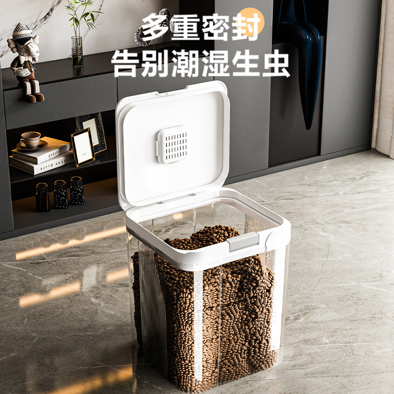 Picture of Pet Food Grain Storage Bucket Cat Food Dog Food Sealed Bucket Cat Food Drying Storage Bucket Moisture-proof Dust-proof Storage Bucket