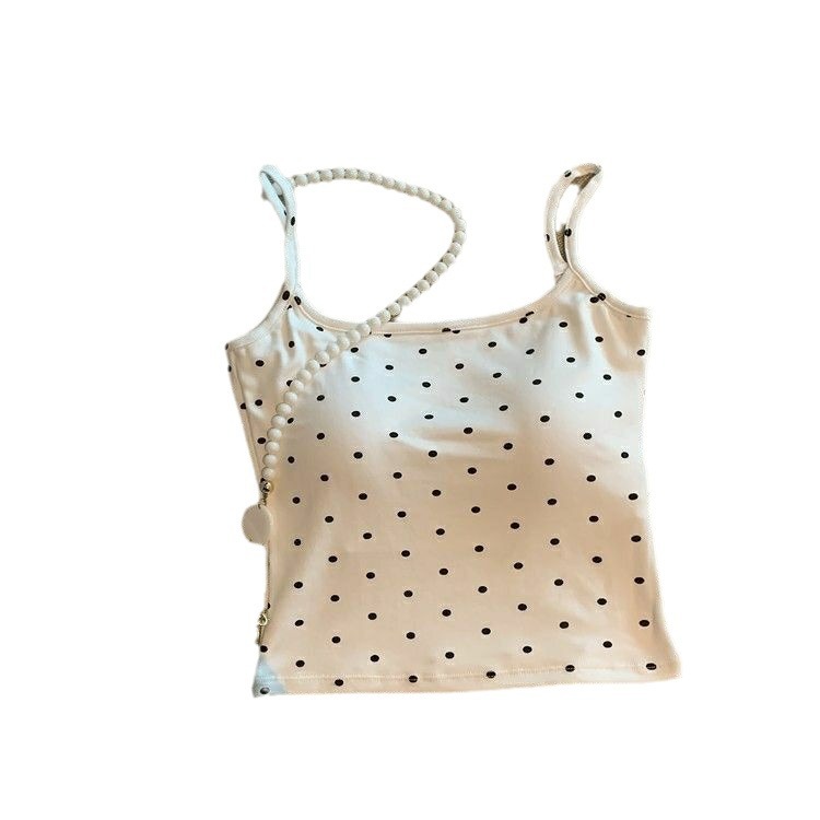 Picture of Pure Lust Style Sexy Polka Dot Backless Small Suspender Belt for Women 2024 Summer with Chest Pad Design Slim Inner Top Trendy