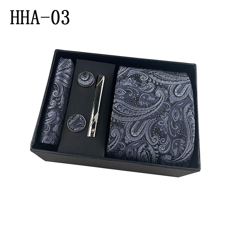 Picture of Factory Wholesale Men's Tie Business Dress Wedding Photo Suit Accessories Tie Cufflinks Square Tie Gift Box